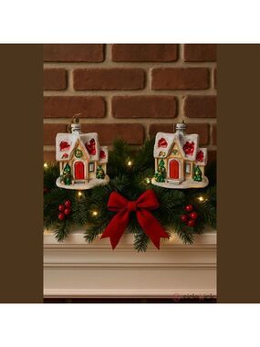 Christmas  Set of 2 European Glass
 Tree Ornaments
Christmas New